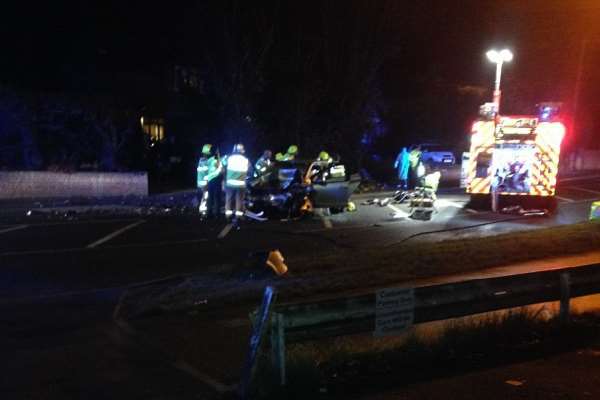 The scene of the crash on Christmas Day. Picture: Jay Thurston