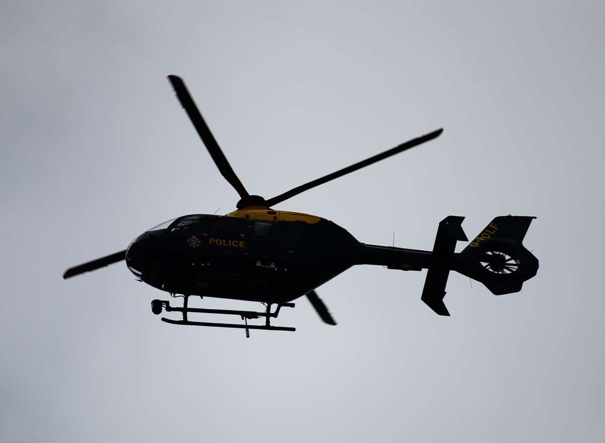 Police helicopter. Stock photo