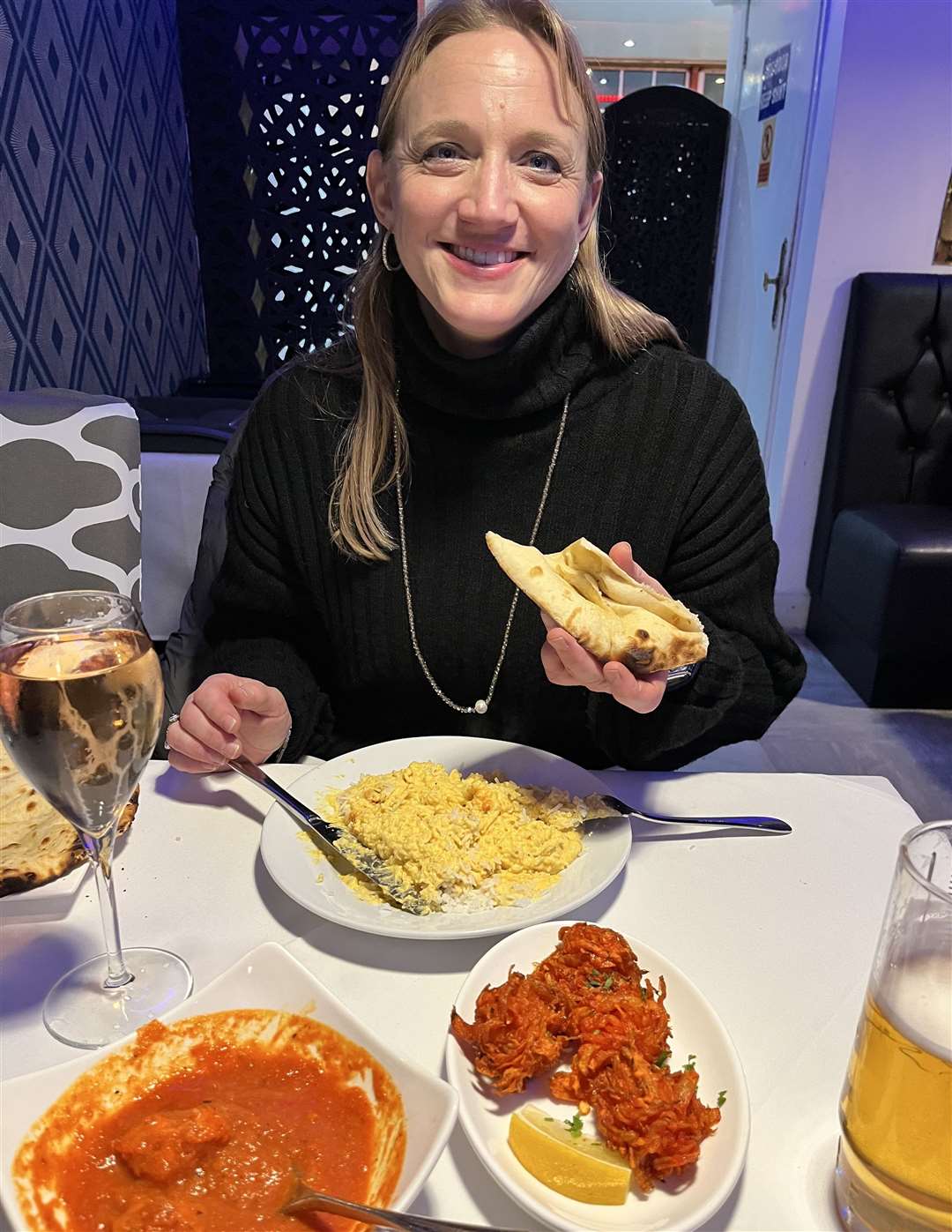 Reporter Keely Greenwood enjoying a meal at The British Raj in London Road, Stone
