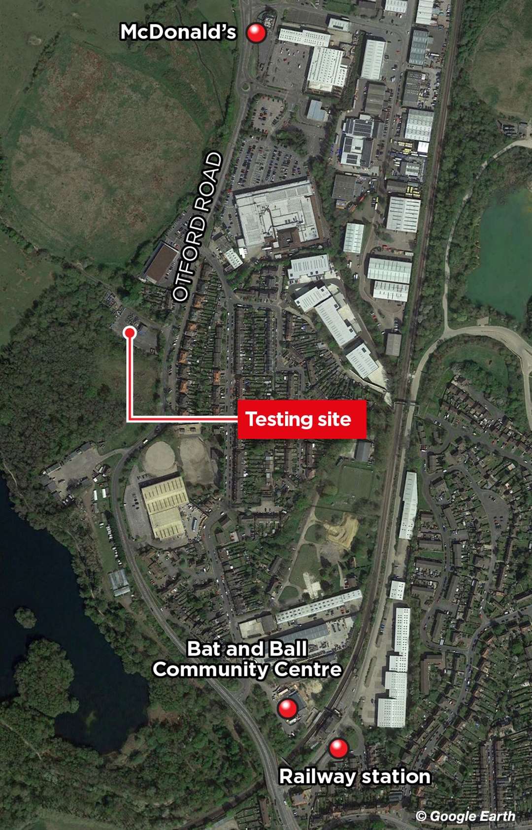 They were sent to McDonald's and the Bat and Ball centre before finding the testing site