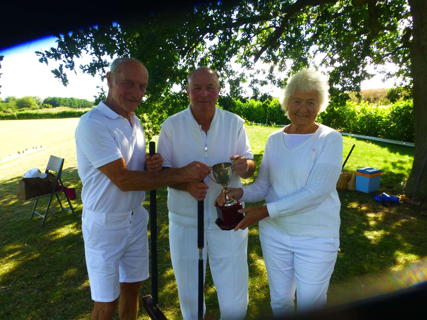 Judy Sturrock presents the Frank Hughes Cup to Aitch "Henry" Williams, left, and Henry Bryant (39587769)