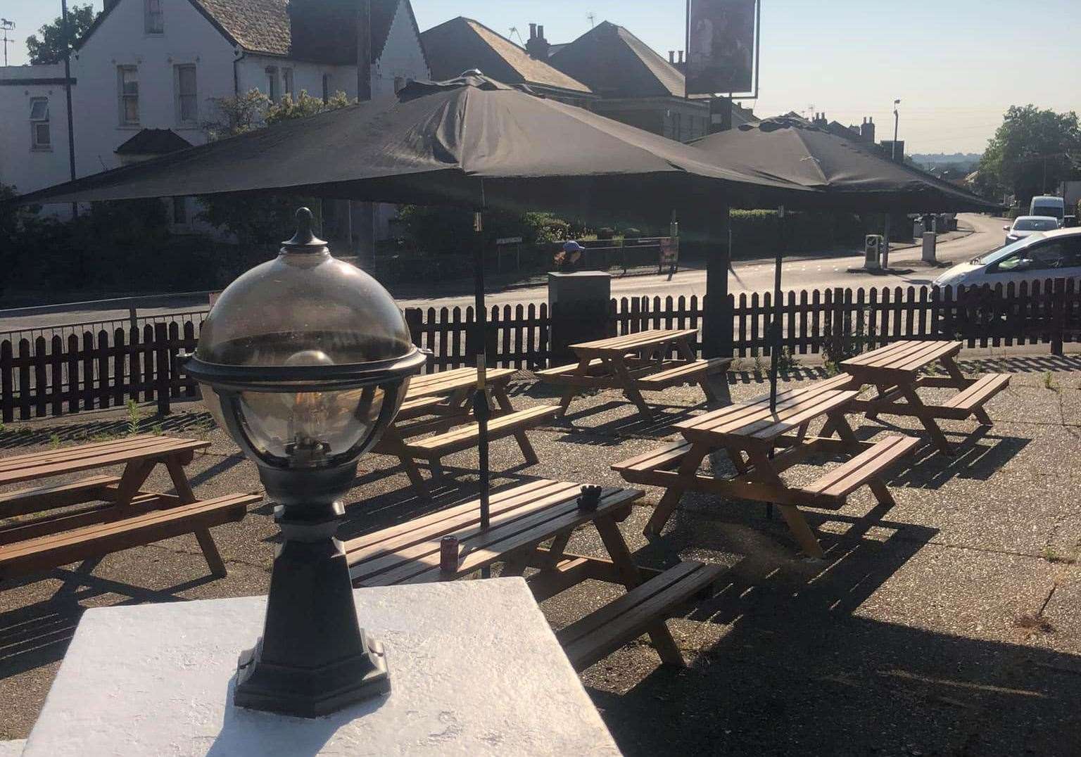 The pub garden at the Prince of Orange in Gravesend has had a makeover