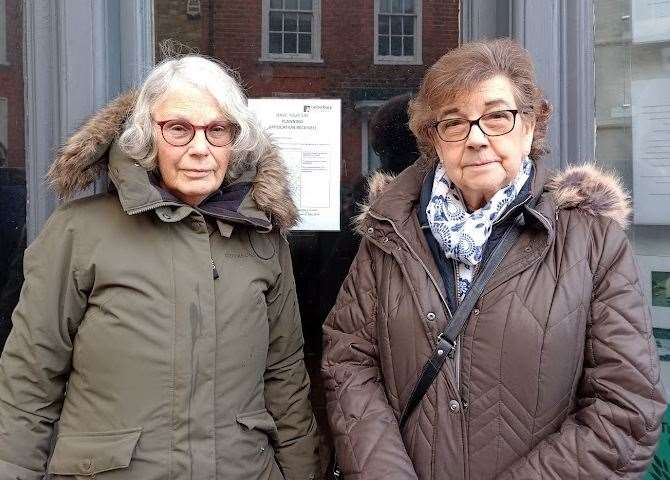 Peta Boucher, left, and Cllr Georgina Glover both oppose the plans for the Sturry site