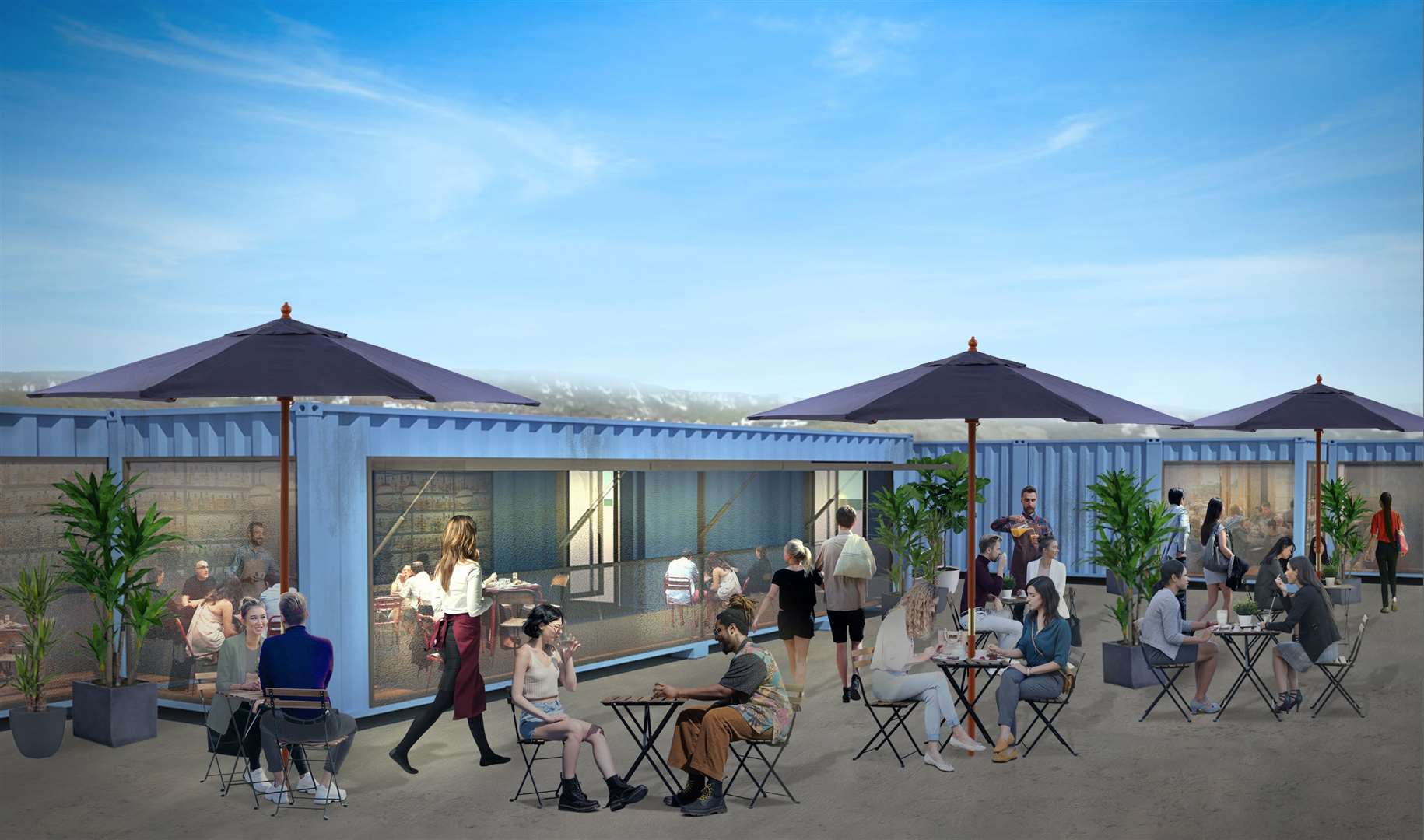 Outdoor seating will be available with views over the sea. Picture: Folkestone Seafront and Harbour Development Company
