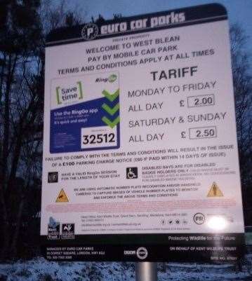 New paid parking signs at Thornden Woods, Herne Bay. Picture: Amy Williams