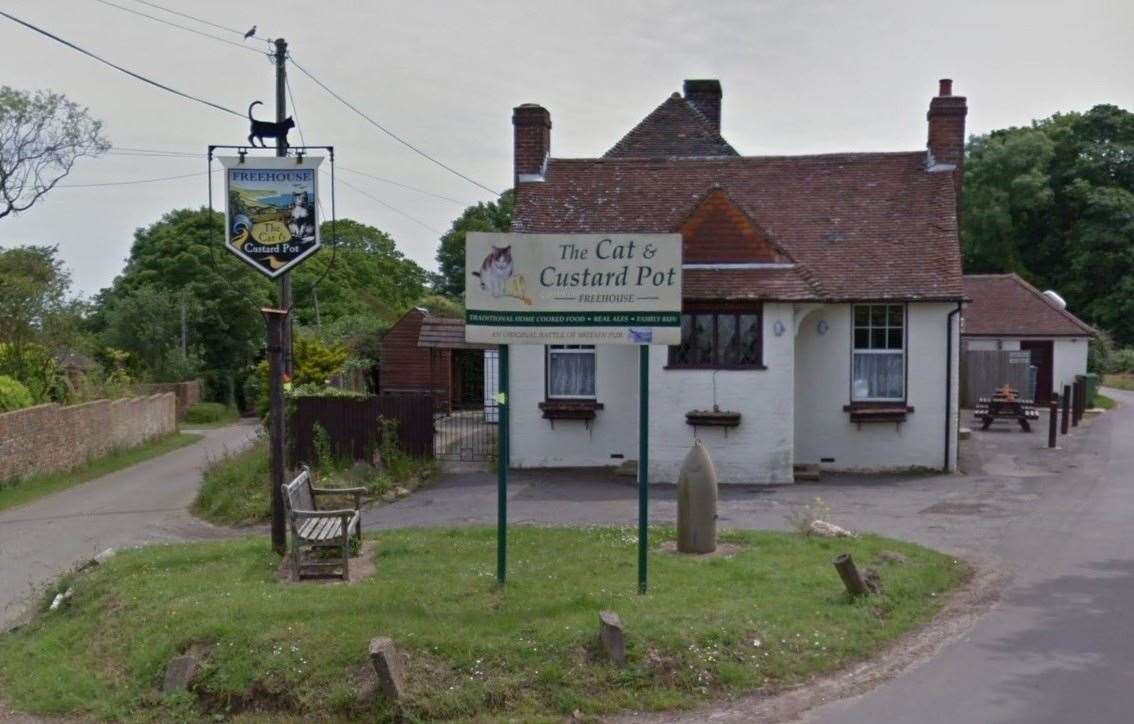 The Cat and Custard Pot at Paddlesworth near Hawkinge was a popular drinking spot for pilots in the Second World War. Picture: Google