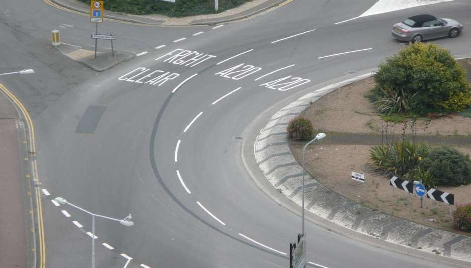 AFTER: The new layout at the roundabout.
