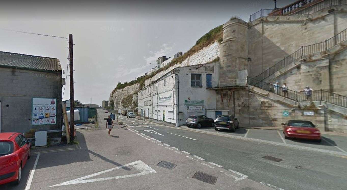 A burst pipe has also forced Military Road in Ramsgate to be shut. Picture: Google