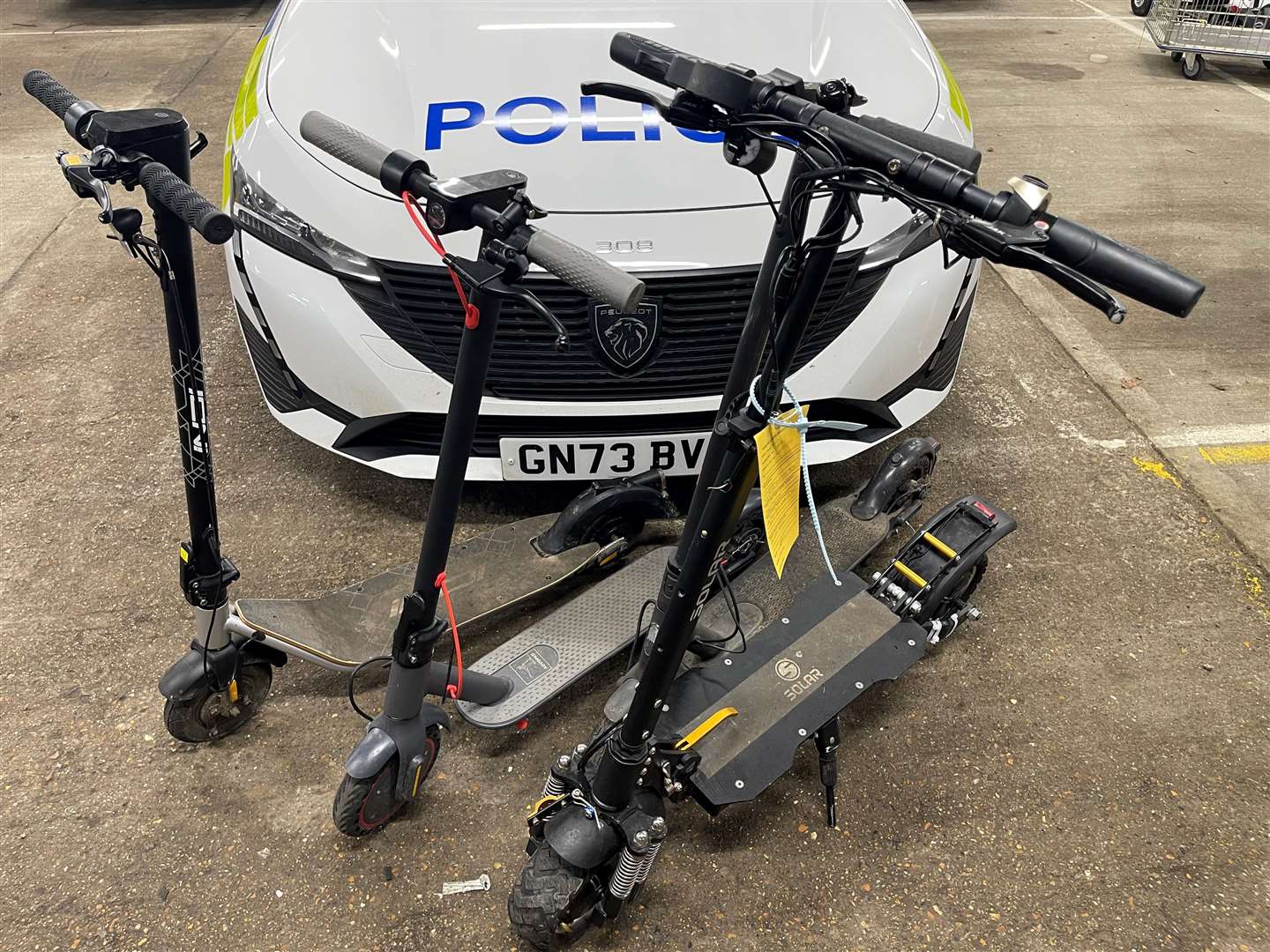 Thirty electric scooters have been seized in Maidstone