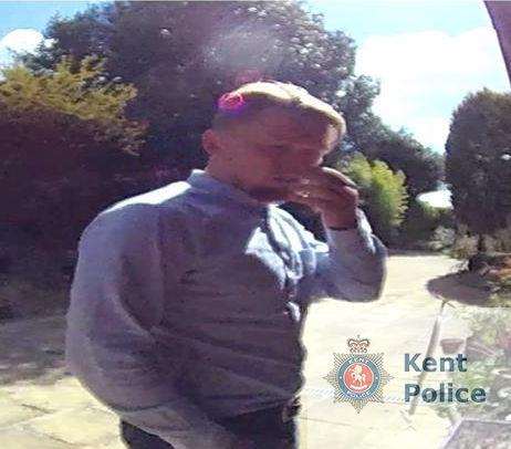 Linchum Price pictured on CCTV at an address in Dover. Picture: Kent Police
