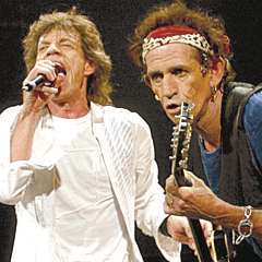 Mick Jagger and Keith Richards live in action