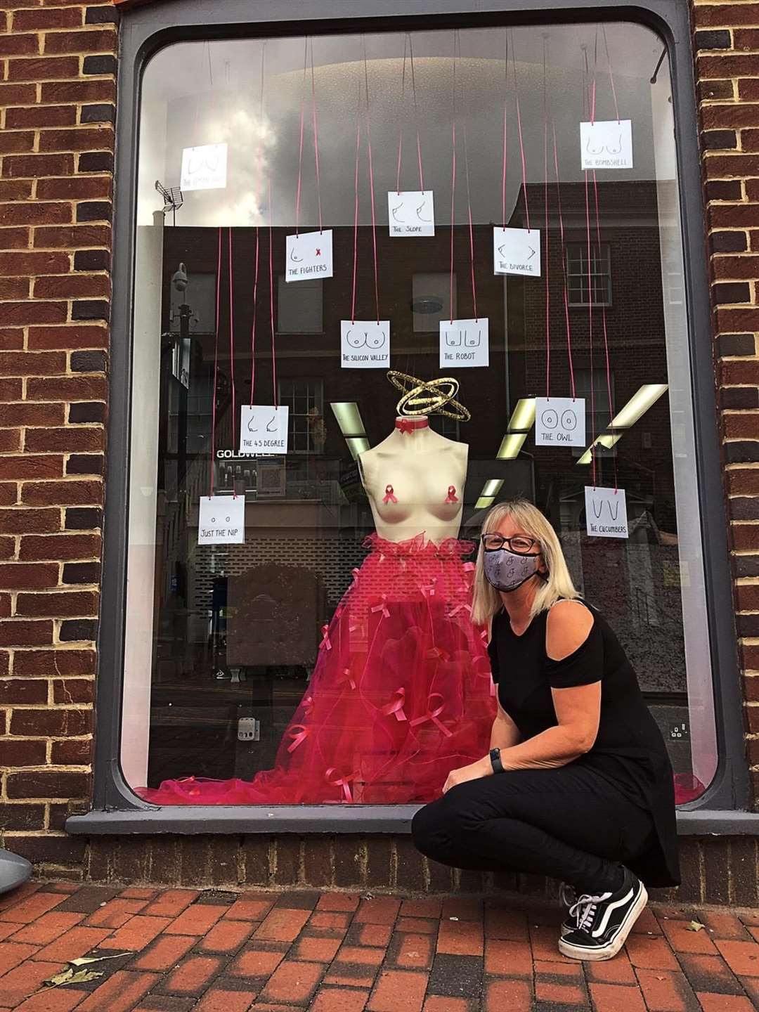 Forever salon owner Nicola Gorman with the display in High Street, Sittingbourne