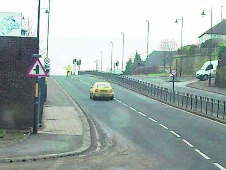 A driver is pulled over on the Gillingham Northern Link Road