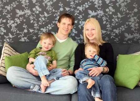 HAPPY ENVIRONMENT: Verity and Johan Holm and their sons