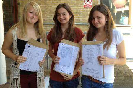 Highsted grammar pupils Elizabeth Kirk, who got five A*s, five