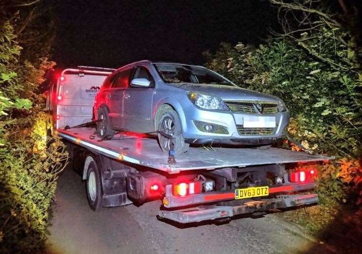 Police stopped a car in a farmer's field in Aylesford on Wednesday night (11855110)