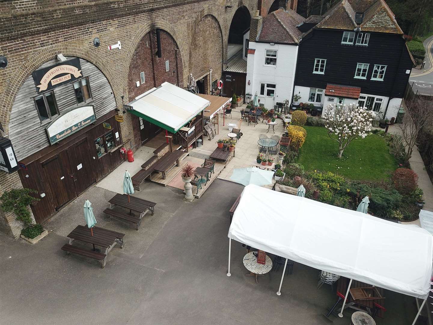 The large beer garden is popular in the summer months