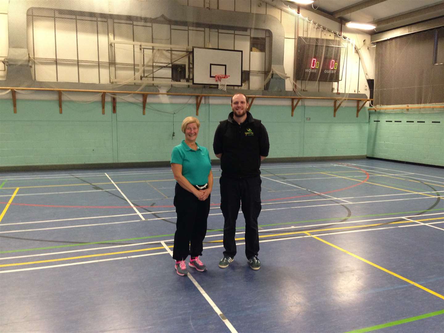 Sam Perkins, sports manager at Baypoint and coach Gloria Riley celebrating £5,000 donation to launch the Sportivate Disability Sports Programme