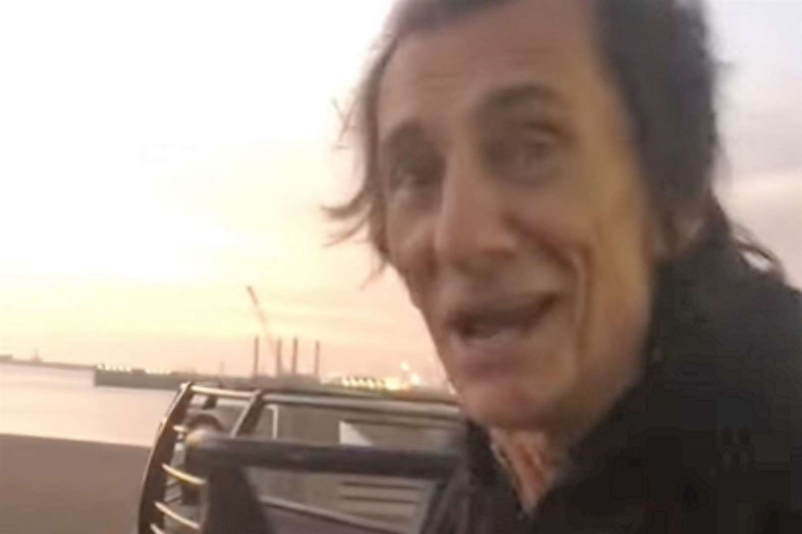 Ronnie Wood in Dover, where he tested how cold the sea was himself. Picture: Instagram / @ronniewood