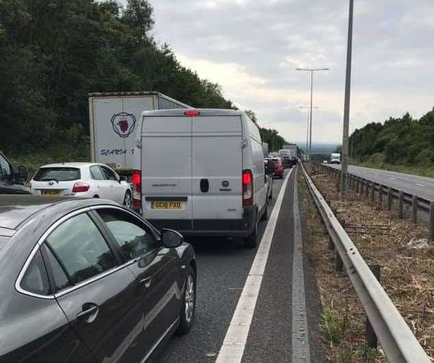Drivers were stuck at a standtill for hours on the M2 during the first weekend of closures. Pic: Phil Day (13782482)