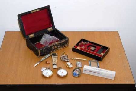 Some jewellery that will go on display at Folkestone police station