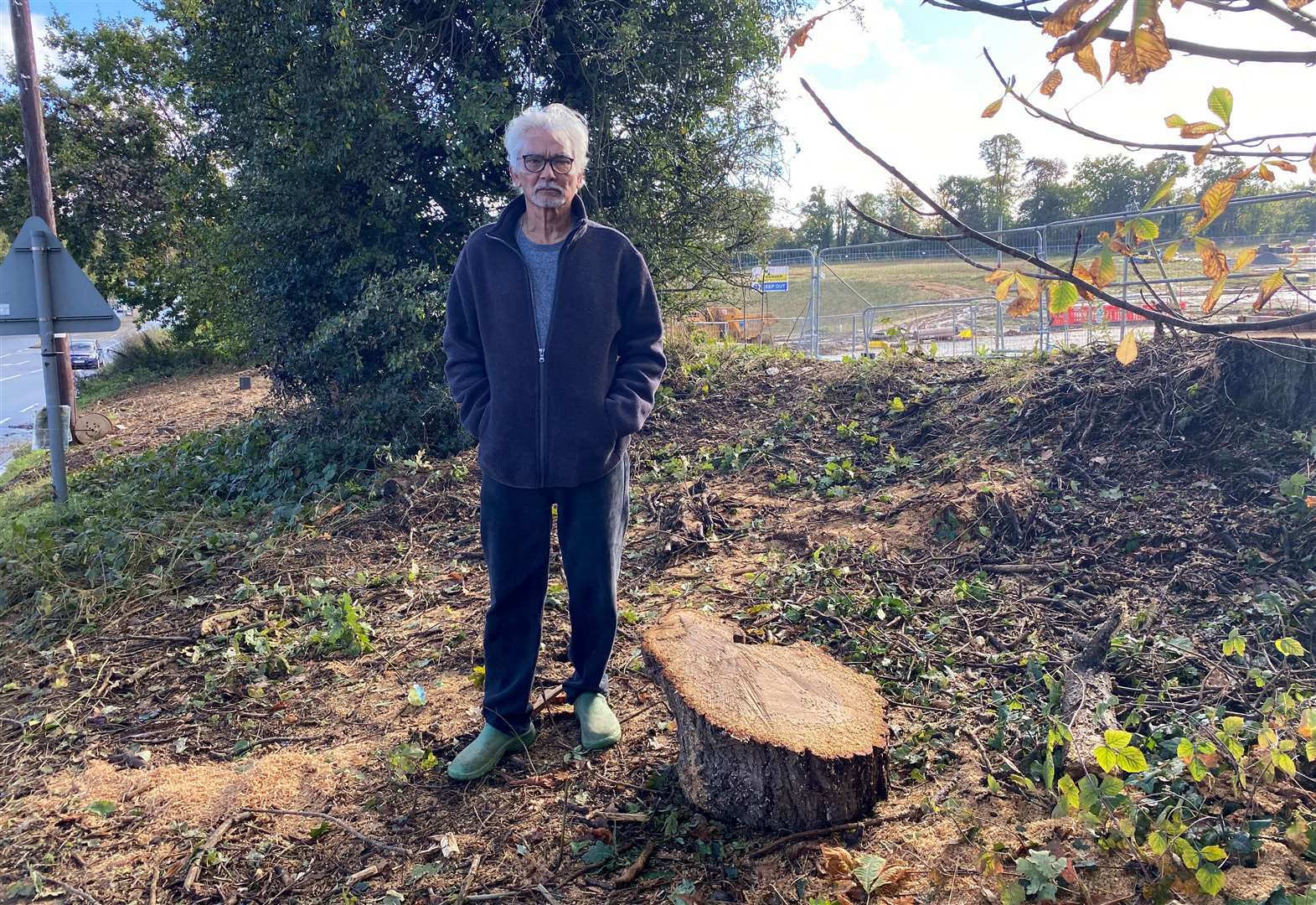 Resident Nigel Fowler, 72, is concerned over the destruction of trees and the affect the slip road would have on congestion