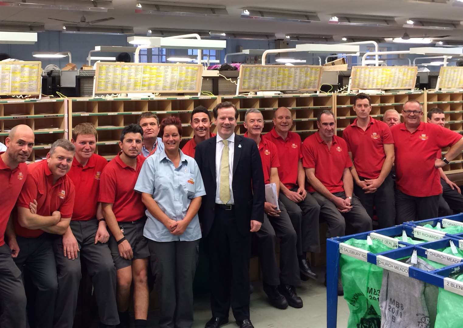 mp Charlie Elphicke visited Royal Mail's Deal delivery office