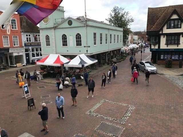 Faversham's market photographed while the restrictions were in place in 2020