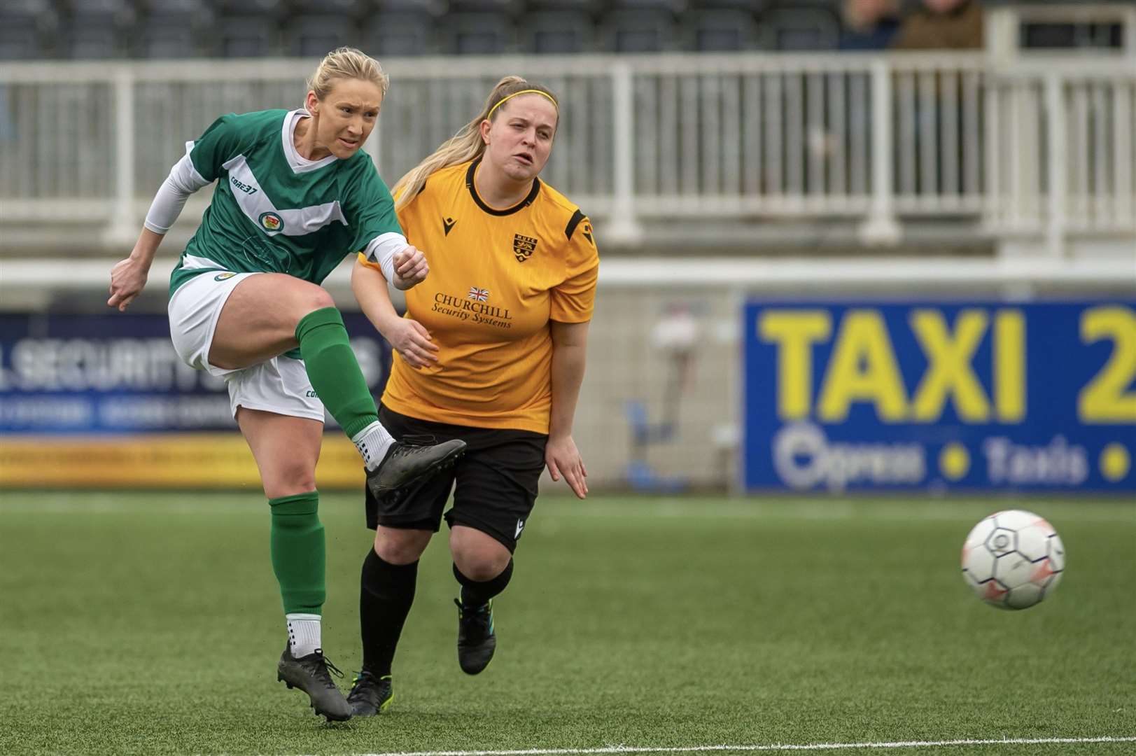 Ashford United Ladies go for goal at Maidstone. Picture: Ian Scammell
