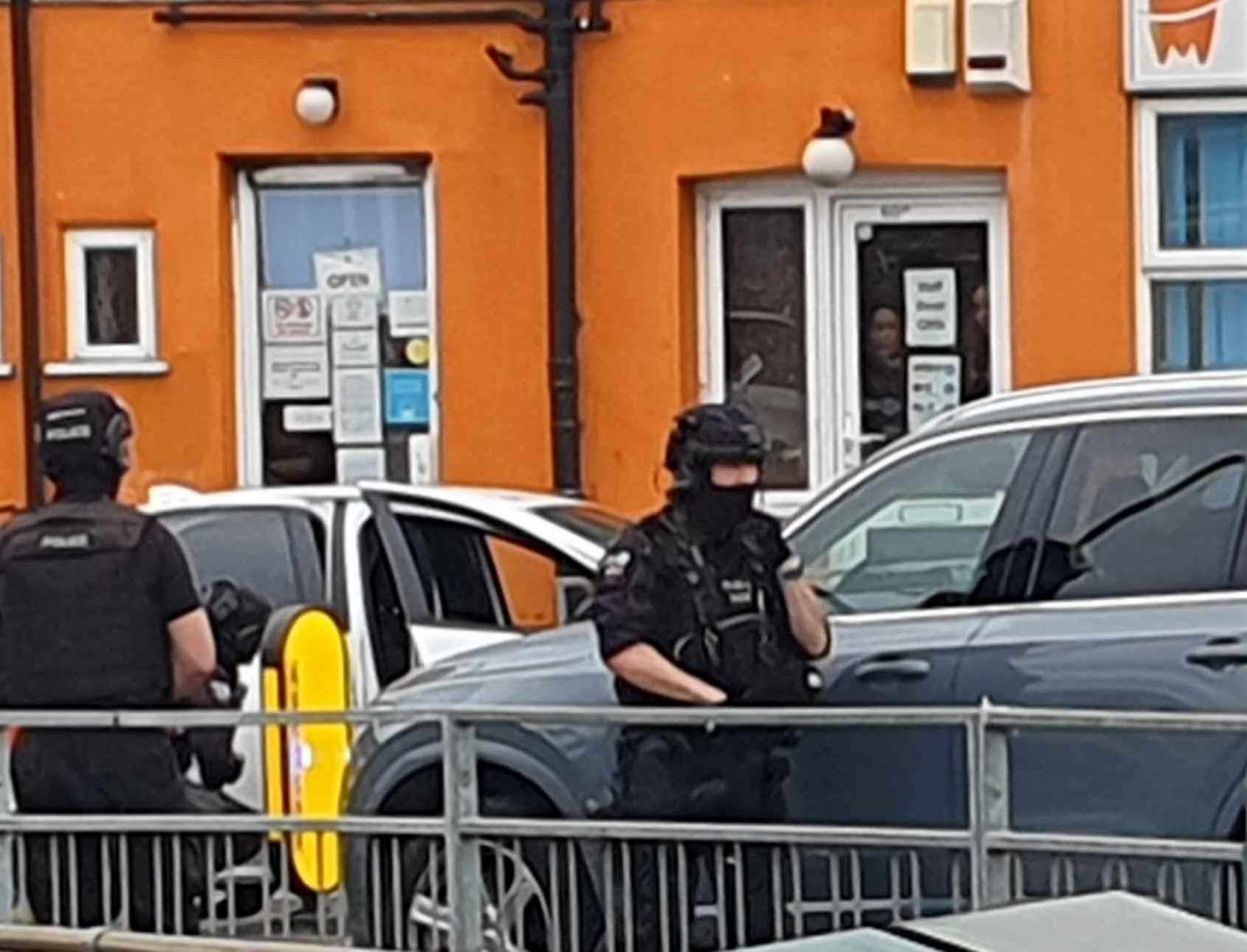 Armed police in St Vincents Road, Dartford