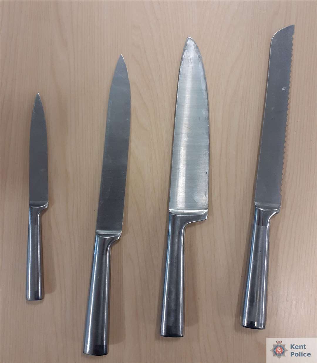 The knives found discarded in Chatham. Picture: Kent Police