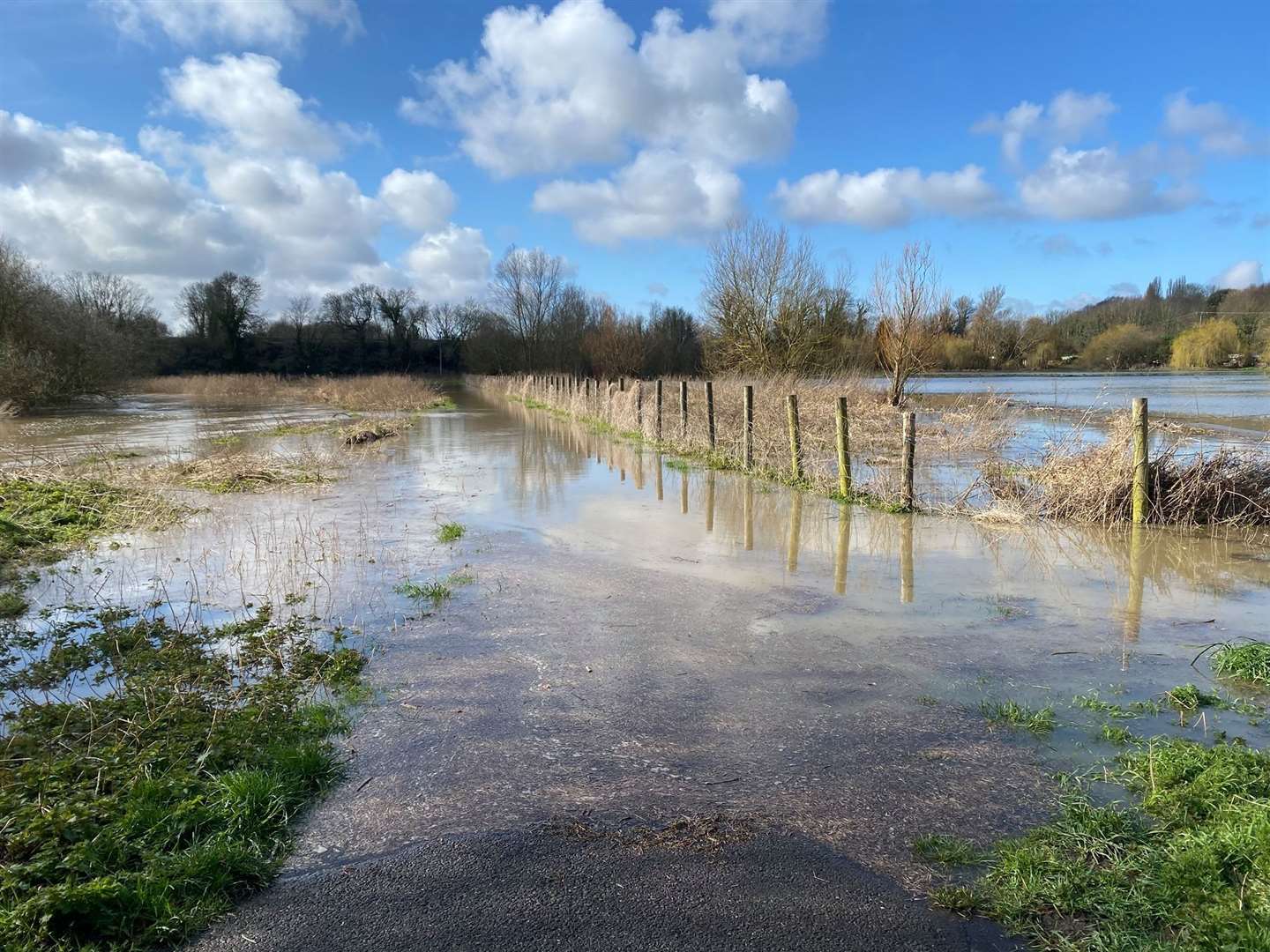 Hambrook Marshes in Canterbury could be flooded, as it did in March last year