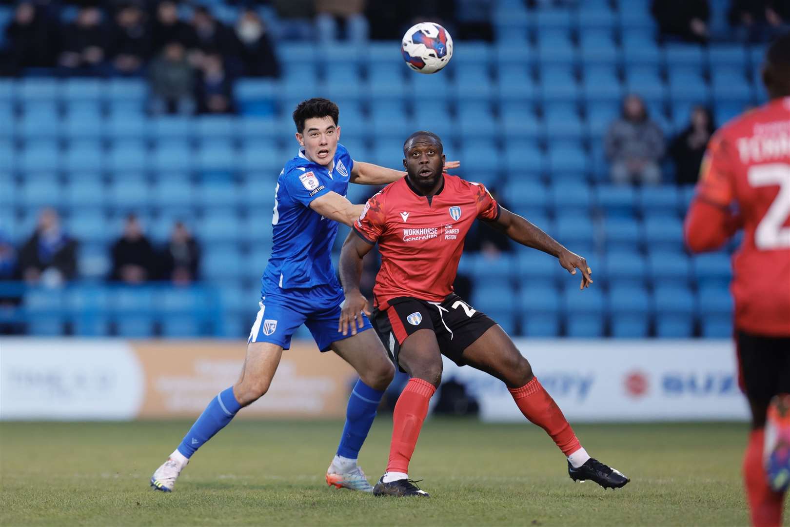 Elkan Baggott in action for the Gills on Boxing Day. He's joined Cheltenham Town on loan for the rest of the season