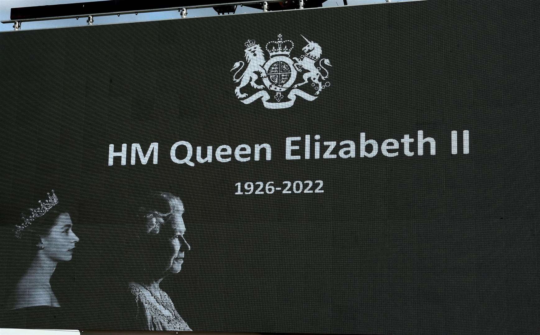 Images of the Queen were displayed on a big screen. Picture: Community Cohesion