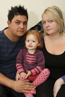 Steven Jeffrey and Katie Freeman with their daughter Heidi