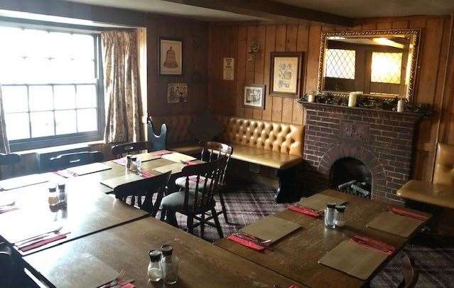 Another easily adaptable dining space, depending on size of the parties expected, this is the room at the front left of the pub