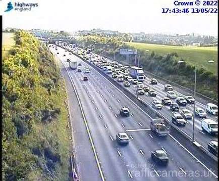 There are 40 minuet delays at the Dartford Crossing Pic: trafficcameras.co.uk