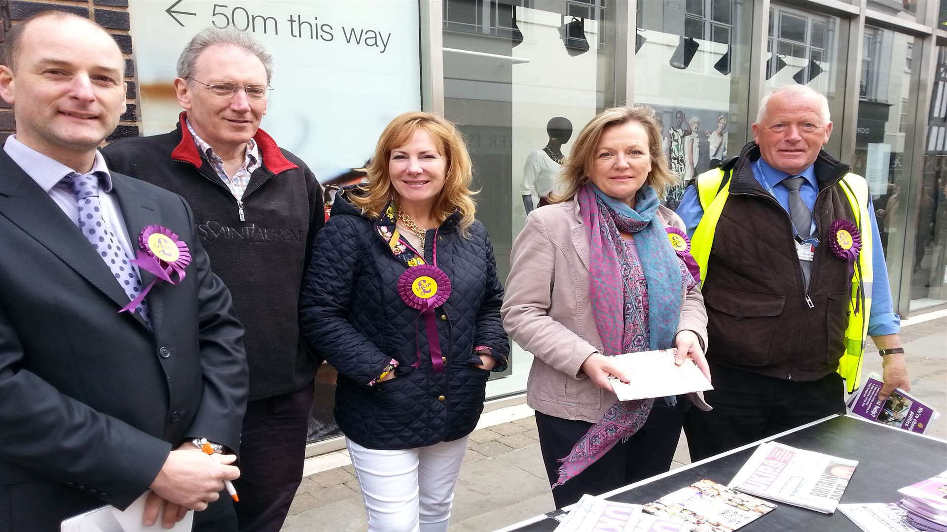 Janice Atkinson, with UKIP members in Week Street, Maidstone