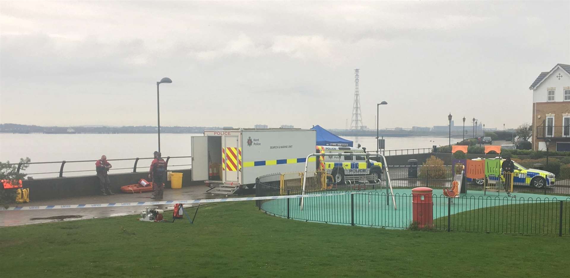 Police marine teams are searching the banks of the River Thames in a bid to find Sarah Wellgreen