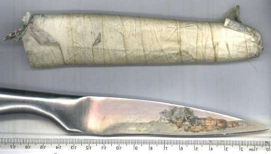 Police found this knife in the woman's bag. Pic: Kent Police