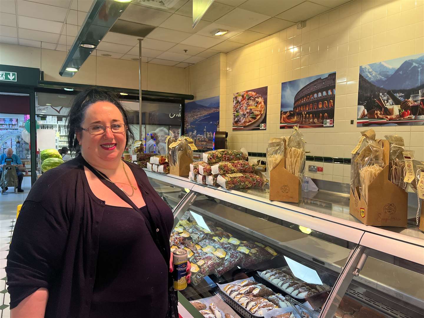 Shirley Nedley at the P & R Italian Shop in Maidstone