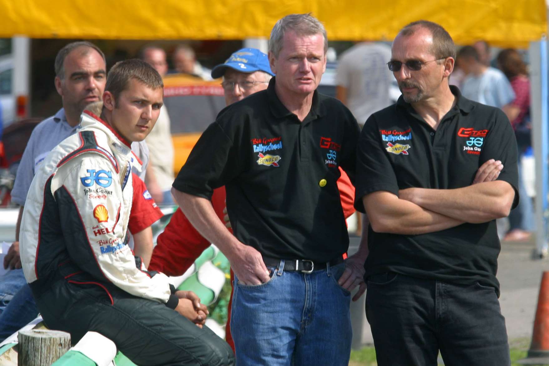 Andrew Jordan, Will Gollop and Andrew's dad, Mike, at Lydden in 2007. Picture: RallycrossWorld.com