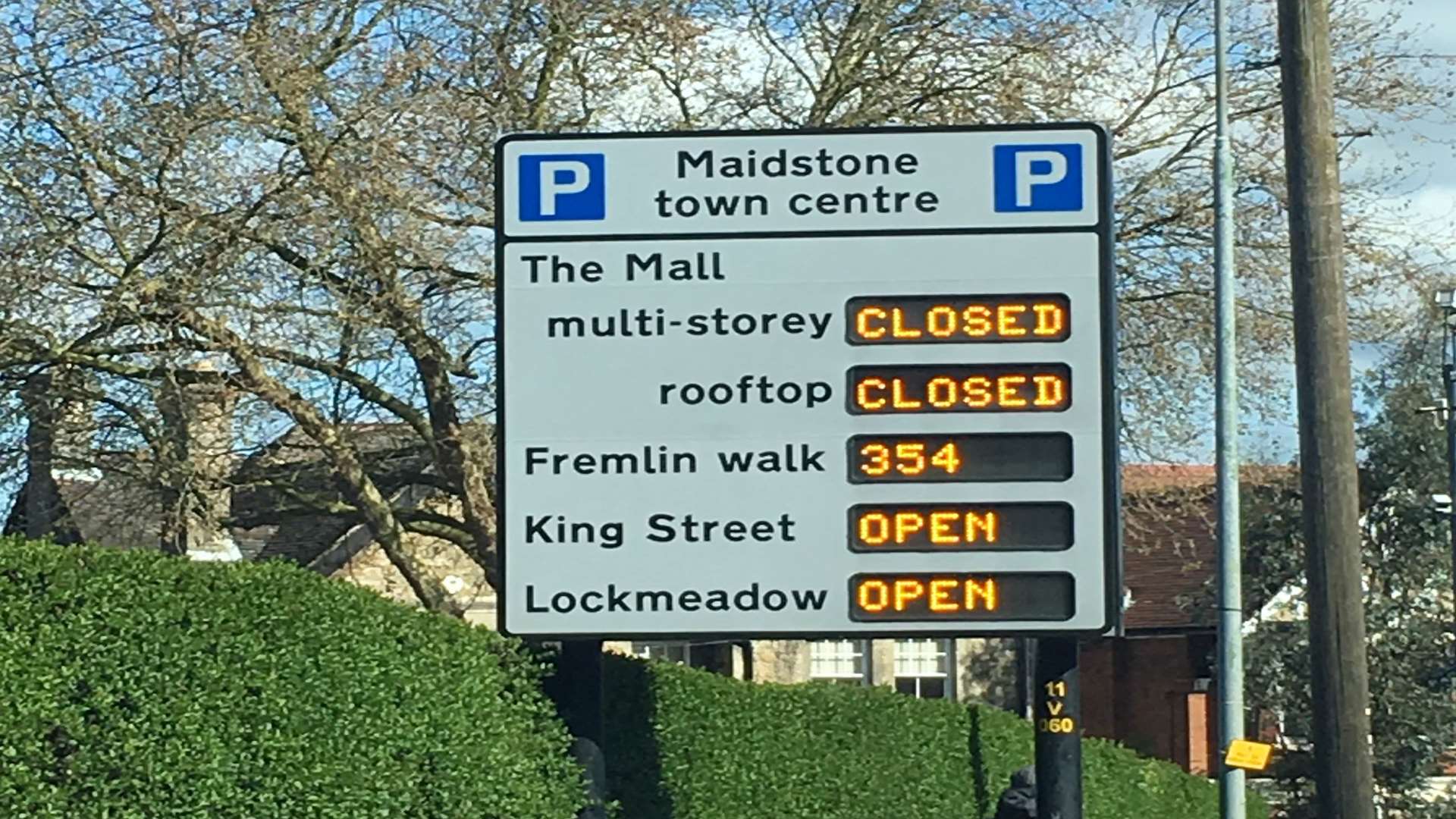 The car parks were closed while traffic queued around town
