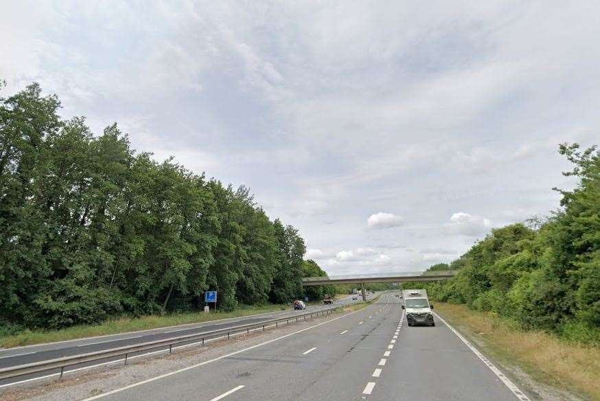 A man has died after a crash on the A20. Picture: Google