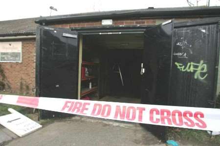 The clubhouse was set alight by thieves. Picture: RICHARD EATON