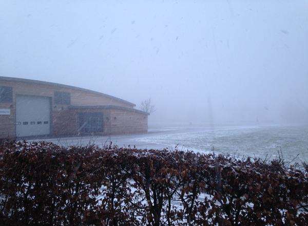 Snow settles at the county showground at Detling. Picture: Kent County Showground