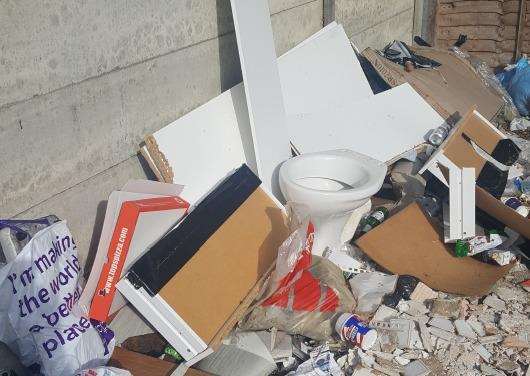 The flytipping included a toilet in Grove Road, Chatham