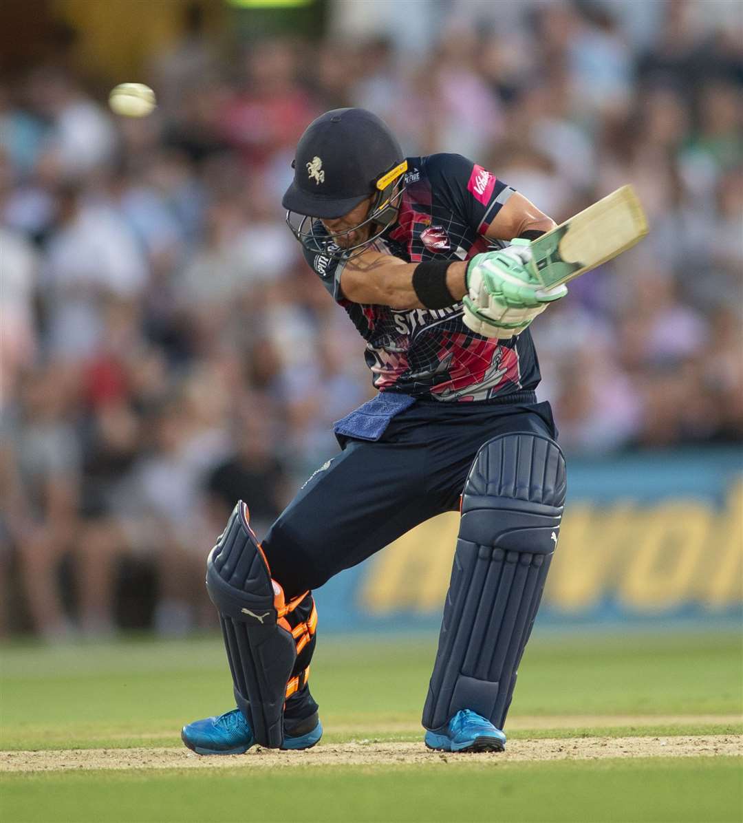 Heino Kuhn in T20 action for Kent. Picture: Ady Kerry