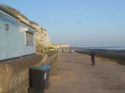 Police have cordoned off an area at Palm Bay in Margate