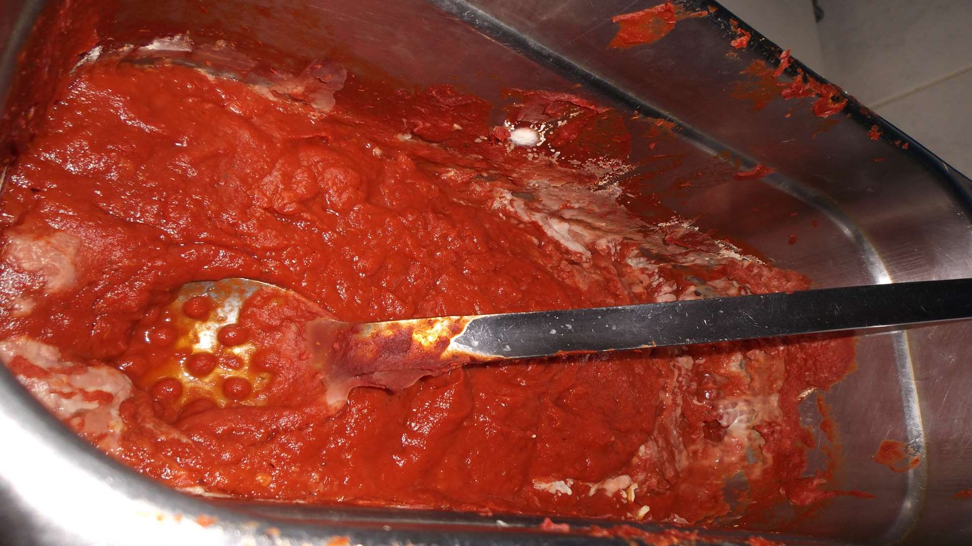 Inspectors found mouldy tomato puree was being used to make the pizzas. Picture: Medway Council.